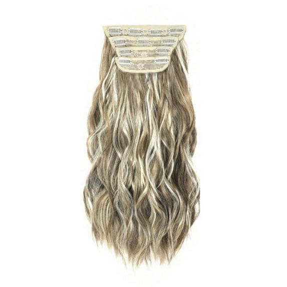 LHWEN Long Curly Hair Wig with Water Ripple for Volume High Temperature Synthetic Fiber 50CM Length Easy Clip Attachment Natural Look Versatile Styling Comfortable Wear for Daily Use and Parties