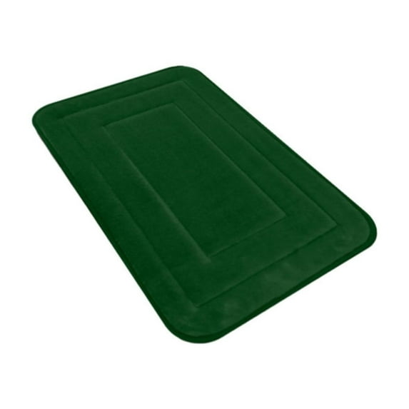 LHWEN Memory Foam Bathroom Rugs Ultra Soft Non Slip Bath Mat Water Absorbent Machine Washable Bath Carpet Rug Shower Bathroom Floor Green High Density Polyurethane Microfiber Coral Velvet Cozy
