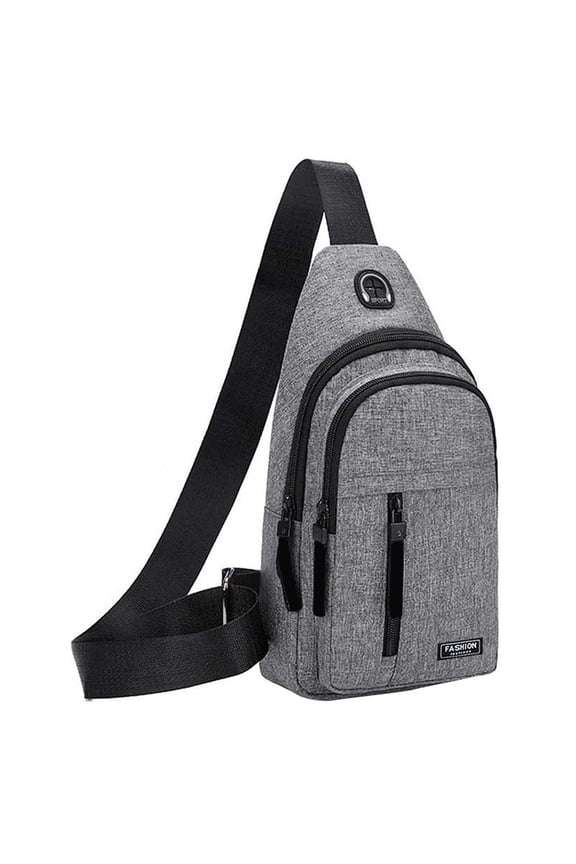 Men's Waterproof Messenger Bag Adjustable Crossbody Chest Bag with USB and Headphone Holes Large Capacity Multipurpose Sling Backpack for Hiking Travel Office School Outdoor Activities