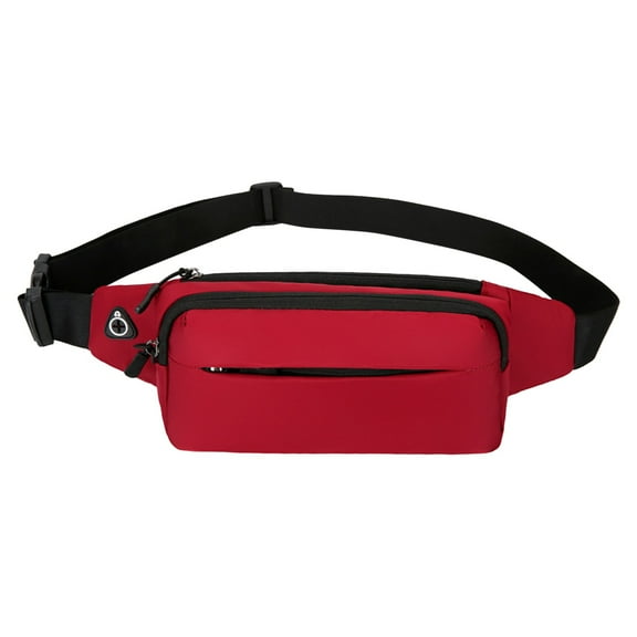 LHWEN Men's Women's Canvas Fanny Pack Large Capacity Sports Waist Bag Lightweight Mobile Phone Holder Adjustable Belt for Hiking Running Travel Outdoor Activities