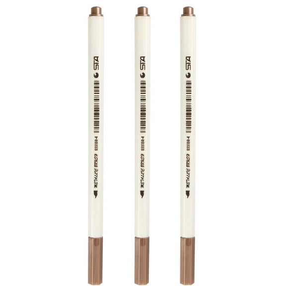 LHWEN Metal Brush Marker Set Pearlescent Paint Pens for Wall Accents Glass Ceramics and Disks Water-Based Erasable Pens for Wedding Album Covers Suitable for Black and Red Paper and Stationery Supplie