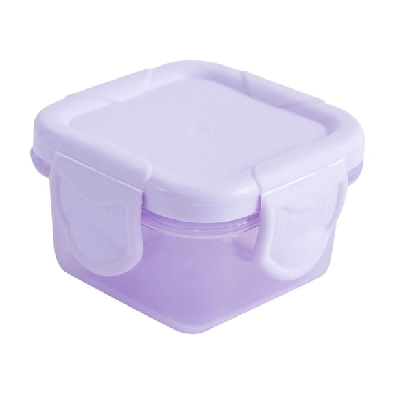 LHWEN Mini Plastic Food Storage Containers with Lids Small Sealed Square School Lunch Containers Clear Body Dishwasher Safe Baby Food Storage Storage Bin Freezer