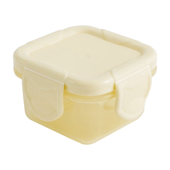 LHWEN Mini Plastic Food Storage Containers with Lids Small Sealed Square School Lunch Containers Clear Body Dishwasher Safe Baby Food Storage Storage Bin Freezer