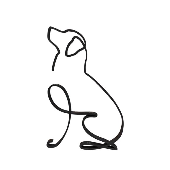 LHWEN Minimalist Metal Dog Sculpture Personalized Art Decoration Gift for Home or Unique Emotional Design Tabletop or Wall Hanging Decor 1×Dog Art Sculpture