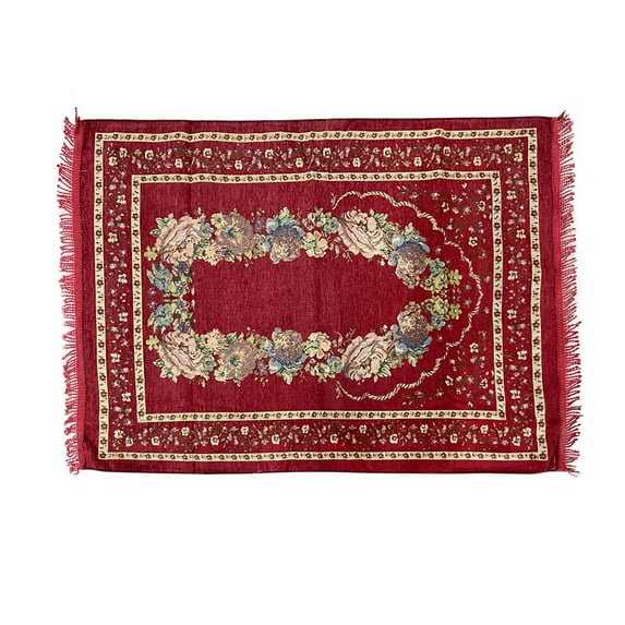 LHWEN Muslim Worship Blanket 70x110cm Cotton Yarn Soft Prayer Rug Design for Home Worship No Shedding No Fading Lightweight Comfortable Rug Perfect Gift for Family and Friends on Ideal for Daily