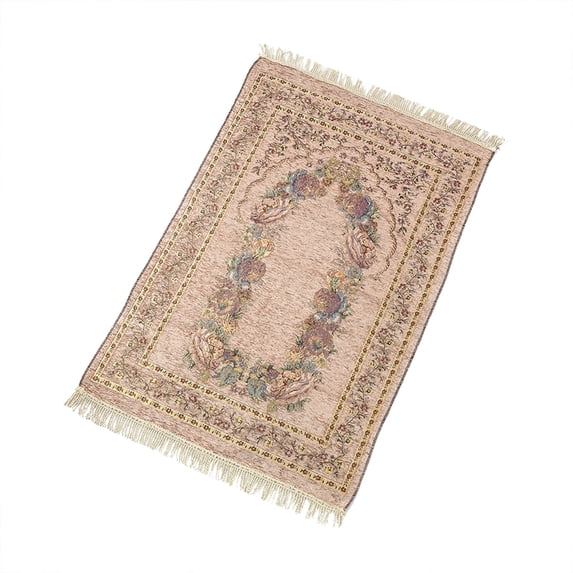 LHWEN Muslim Worship Blanket 70x110cm Cotton Yarn Soft Prayer Rug Design for Home Worship No Shedding No Fading Lightweight Comfortable Rug Perfect Gift for Family and Friends on Ideal for Daily