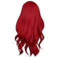 thumbnail image 1 of LHWEN New Ladies Wig Sea King Red Medium Long Curly Hair Suitable For Party Dance Wigs High Temperature Wire Wig 60cm/24in Beauty Salon Straight Hair Fun Lace Wavy Curls Braided Hair Synthetic Hair, 1 of 9