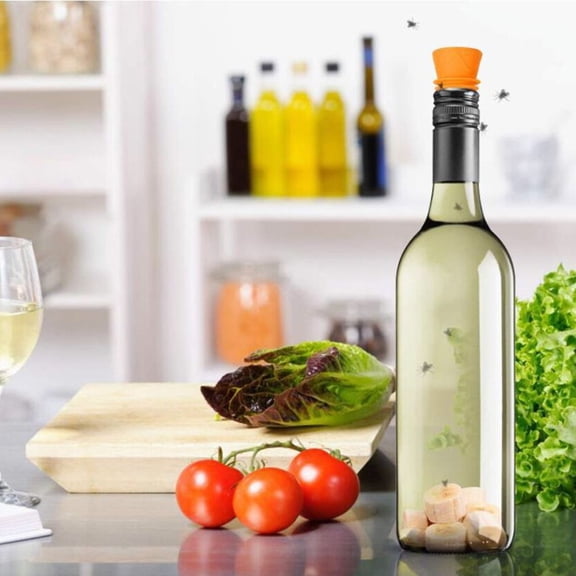 LHWEN Pack Of 8 Fruit Fly Traps For Kitchen Indoor Use Silicone Funnel High Quality Plastic Clean And Reusable Effectively Catches Fruit Flies Includes 8 Traps