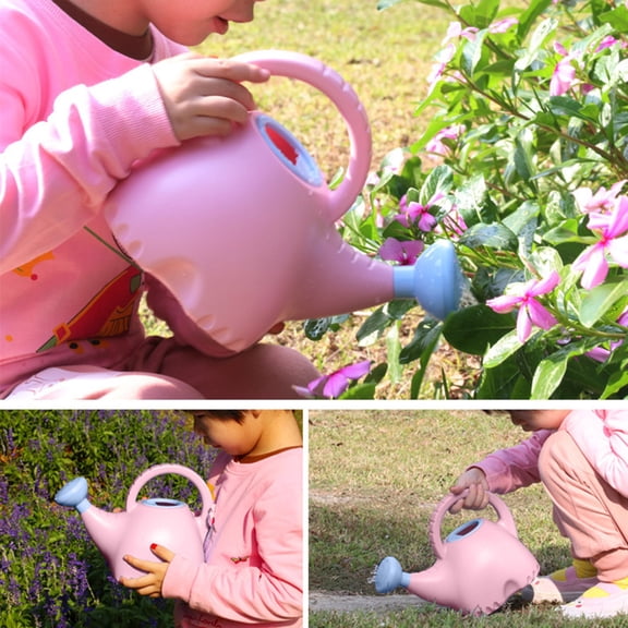 LHWEN Plastic Watering Can for Kids Light Small Indoor Outdoor Garden Toy Large Capacity Detachable Sprinkler Head for Flowers Plants
