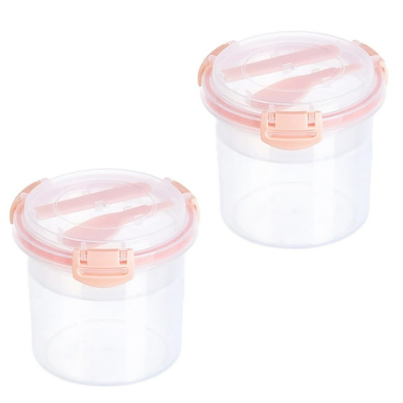 LHWEN Portable Reusable Parfait Cups With Lids 20oz Yogurt Cup Topping Cereal Oatmeal Container Leak Proof Breakfast Meal Prep 2PC Food Grade PP Plastic Dishwasher Microwave Refrigerator Travel