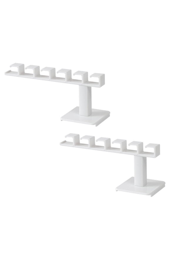 No Punching Wall Hanging Hair Accessories Organizer Hair Rings Hats Storage Rack 6-Hook Partition Design for Scarves Easy Access -Saving Classified Storage for Bathroom Bedroom Closet