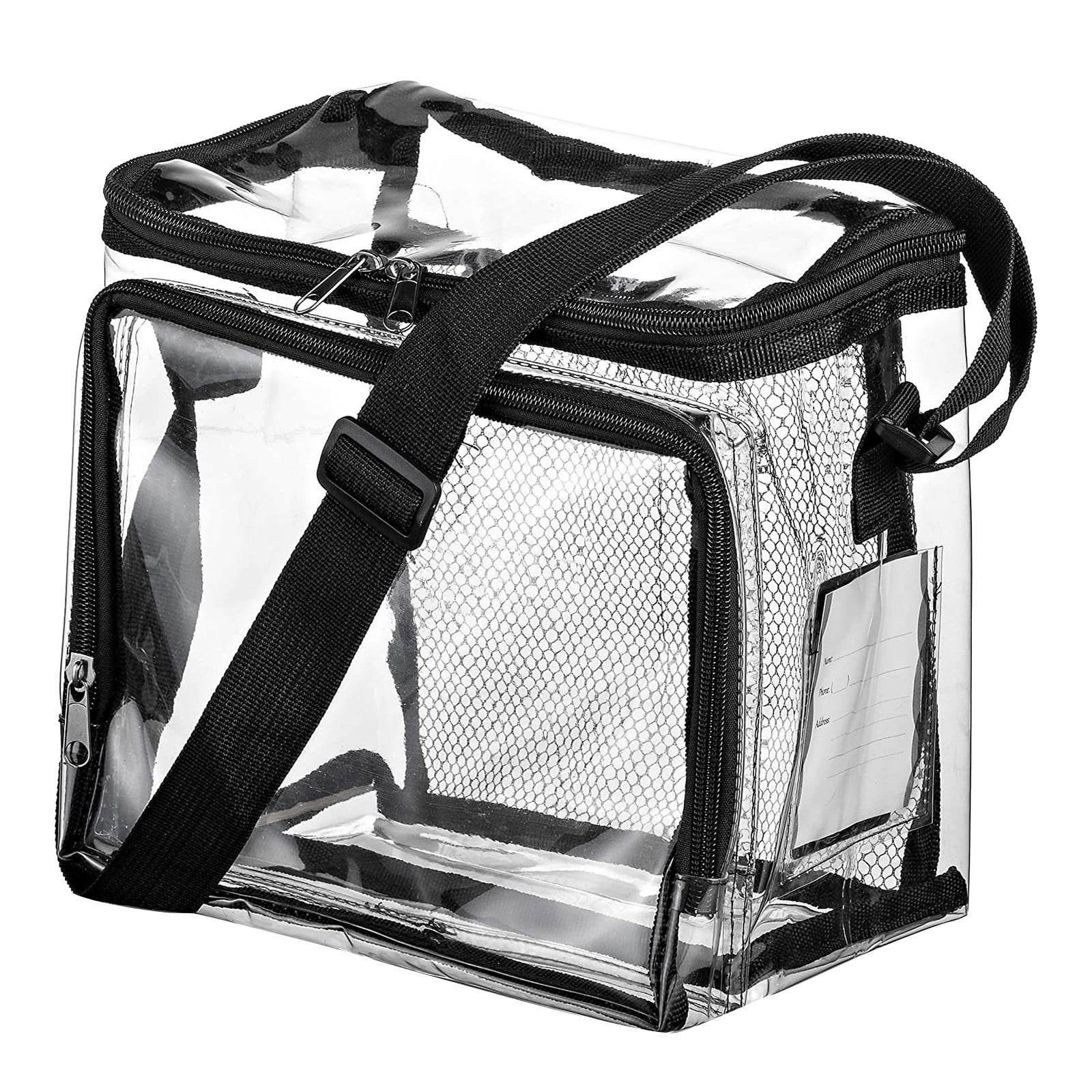 Walmart s Large Clear Lunch Bag with Adjustable Straps and Front Storage Walmart