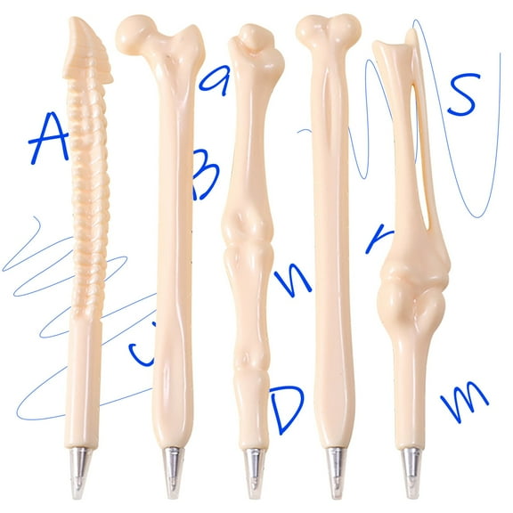 LHWEN Realistic Bone Shape Ballpoint Pen Fast Drying Ink Smooth Writing Funny Oil Pen Halloween Gift Pen ABS Material Delicate Nib Perfect for Note-Taking Document Signing Home Business Unique