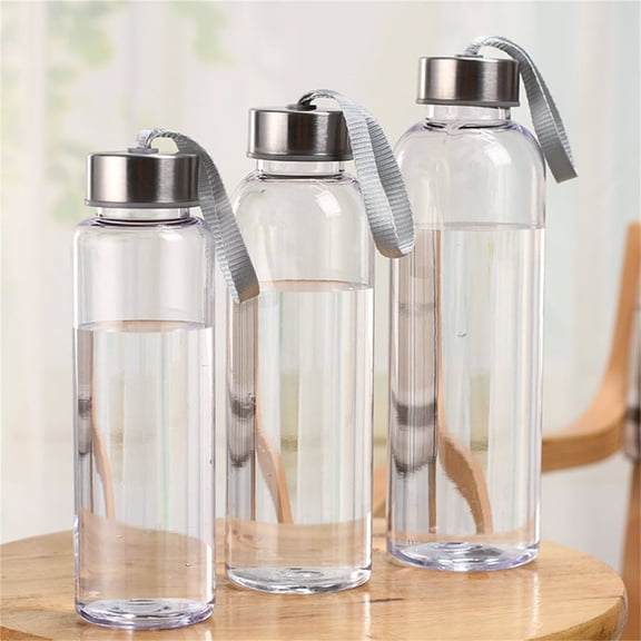 LHWEN Refillable Plastic Juice Bottles Leak-Proof Clear Beverage Containers with Lids for Juice Milk Homemade Drinks Food Grade Lightweight Portable for Travel Home Parties