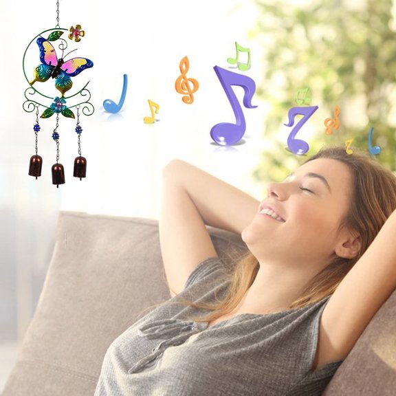 LHWEN Retro Metal Animal Wind Chime Ornaments Creative Balcony Courtyard Campanula Garden Wind Chimes Outdoor Indoor Decor Unique Design Sunlight Relaxing Music Mascots Love Happiness Health Peace