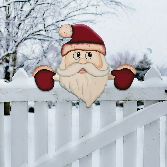 LHWEN Santa Peeper Christmas Fence Peeper Decoration Cute Fence Santa Snowman DIY Home Yard Garden Outdoor