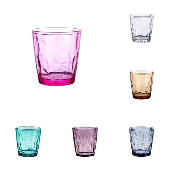 LHWEN Set of 12oz Plastic Drinking Glasses Dishwasher Acrylic Tumblers Look Like Glass Juice and Water Cups for Kids Temperature Elegant Design for Kitchen Outdoor Pool Parties and Bars 6PCS