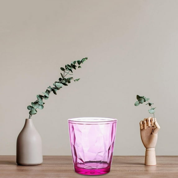 LHWEN Set of 12oz Plastic Drinking Glasses Dishwasher Acrylic Tumblers Look Like Glass Juice and Water Cups for Kids Temperature Elegant Design for Kitchen Outdoor Pool Parties and Bars