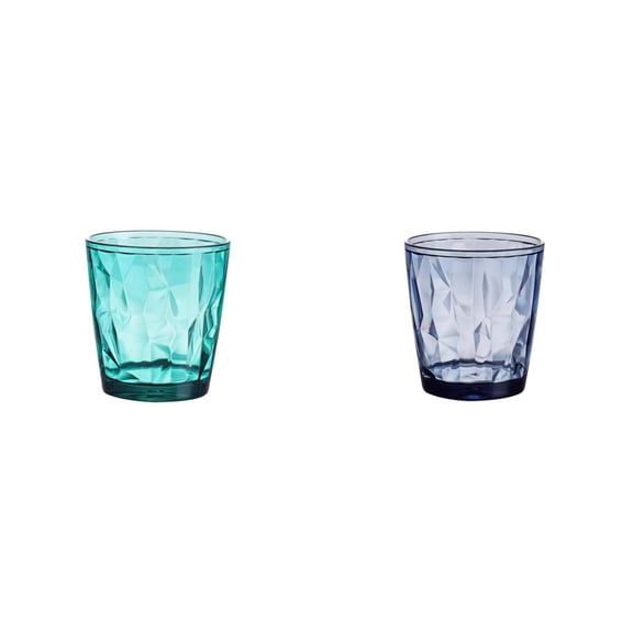 LHWEN Set of 12oz Plastic Drinking Glasses Dishwasher Acrylic Tumblers Look Like Glass Juice and Water Cups for Kids Temperature Elegant Design for Kitchen Outdoor Pool Parties and Bars 2PCS