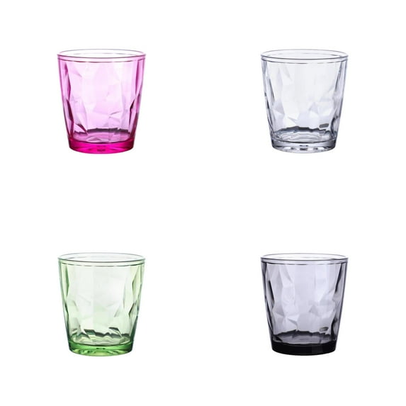 LHWEN Set of 12oz Plastic Drinking Glasses Dishwasher Acrylic Tumblers Look Like Glass Juice and Water Cups for Kids Temperature Elegant Design for Kitchen Outdoor Pool Parties and Bars 3PCS