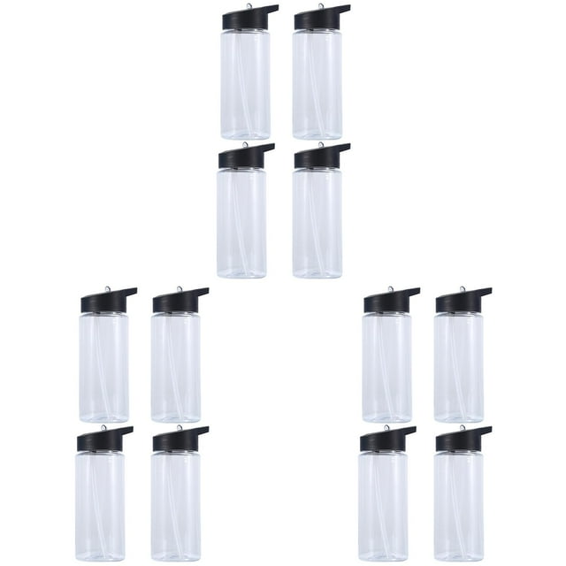 LHWEN Set of 4 Double Wall Kids Sport Water Bottles with Sipper Clear Flip-Up Spout and Screw-On Lid Ideal for Monogramming and Vinyls Leak- Design Perfect for Active Children and Outdoor Activit 3PCS