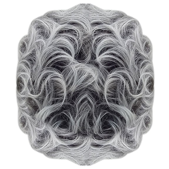 LHWEN Short Curly Grey Wig for Women High Temperature Synthetic Fiber Natural Look 30CM Length Adjustable Cap Comfortable Wear Stylish Design Perfect for Parties Daily Use Fashion Events Easy to Wash