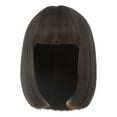 thumbnail image 1 of LHWEN Short Wave Head Wig Brown Bangs Straight Hair Wig Natural Fluffy Role Playing Female Short Hair Wave Head Beauty Salon Straight Hair Fun Lace Wavy Curls Braided Hair Synthetic Hair, 1 of 8