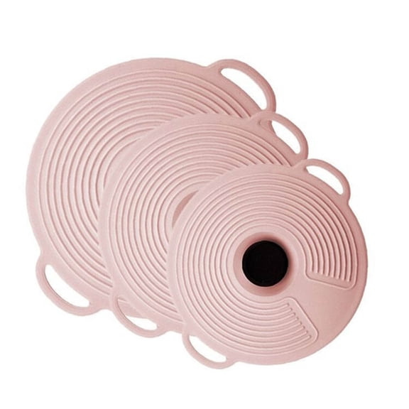LHWEN Silicone Fresh Keeping Cover 3 Set Anti Spill Leak Proof Silicone Pot Cover Large Medium Small Airtight Vacuum Seal Multipurpose For Cooking Storage Microwave Reusable Tableware Lid