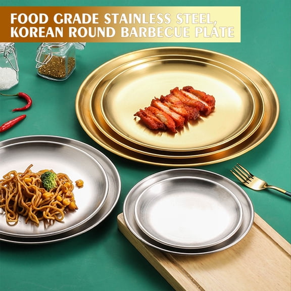 LHWEN Stainless Steel Pizza Pan Set Heavy Duty Round Baking Pan For Pizza Pie Cakes And Cookies Durable And Rust Resistant Even Heat Distribution Smooth Edges Easy To Clean Dishwasher Safe Baking