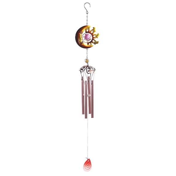 LHWEN Sun Metal Pendant Balcony Creative Wind Chime Luminous Ornaments Moon Garden Home Decor Patio Porch Backyard Artistic Design Natural Flavor Birthday Festival Christmas Memorial Gift Family