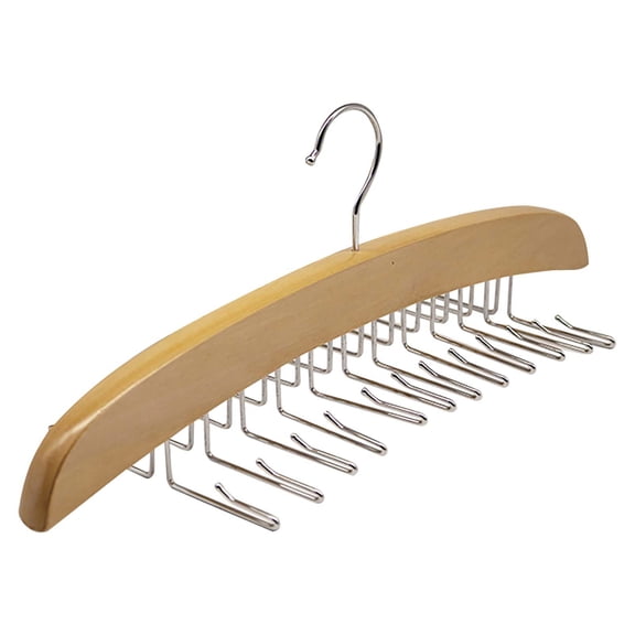LHWEN Tank Top Hanger Camisole Organizer Wooden Hanger with 24 Metal Hooks 360° Rotation Strappy Dress Hanger Multipurpose -Saving Hanger for Closet Wardrobe Dormitory Foldable and Khaki