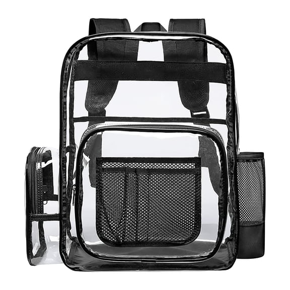 LHWEN Transparent Backpack PVC Student Bag Clear Backpack for College Workplace Male and Female Adult Backpack Reinforced Straps Large Capacity Versatile Compartments School Bag Odorless and Weathe