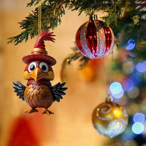 LHWEN Turkey Pendant Christmas Tree Ornament Car Pendant Fun Gift for Friends and Family and Fade- Easy to Install and Reusable Lightweight and Perfect for Wall or Door Decoration Versatile Design