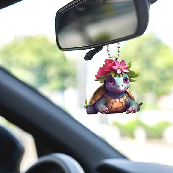 LHWEN Turtle Car Ornaments Christmas Tree Decorations Unique Turtle-Themed Holiday Decor Bright and Eye-Catching Design Perfect for Adding a Personalized Materials for Long-Lasting Use Ideal