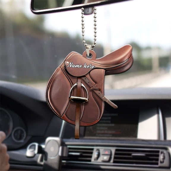 LHWEN Unique Saddle Cowboy Ornament Acrylic Cowboy Boots Hat Car Rear View Ornaments Custom Christmas Tree Hanging Decor Cowboy Gifts Door Decorations Home Patio Garden Festive Holiday Decor