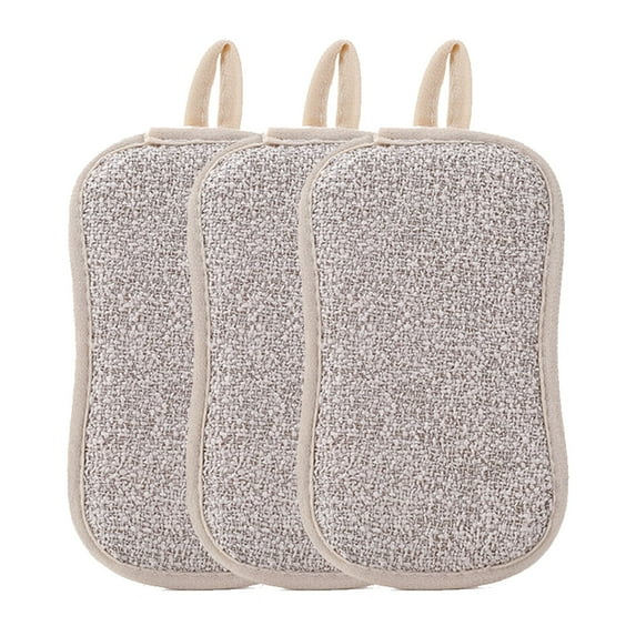 LHWEN Water Absorbent Double Sided Dishwashing Sponge Wiper Kitchen Cleaning Towel High Quality Fiber Cloth Nylon Soft and Comfortable Strong Friction Absorbent Easy to Clean Dishwashing Pot