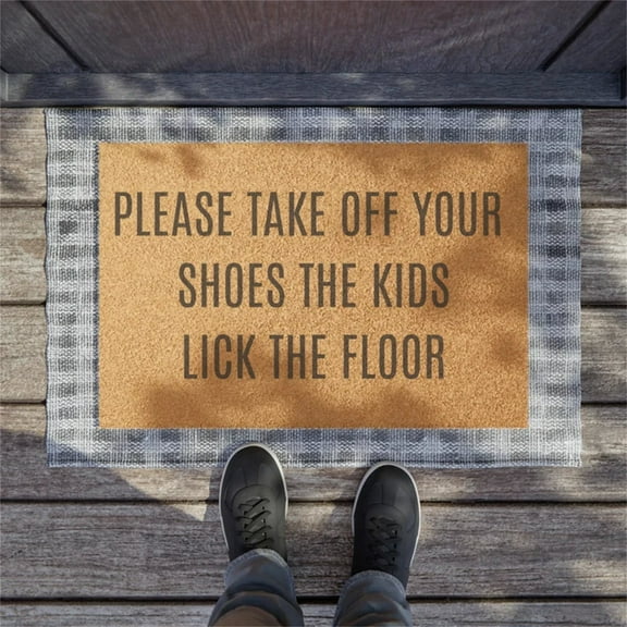 LHWEN Welcome Doormat Fun Housewarming Gift Please Take Off Your Shoes Kids Lick Floor Entryway Rug Area Carpet Living Room Playroom Bedroom Unique Gift Mother's Day Christmas Anniversary Birthday