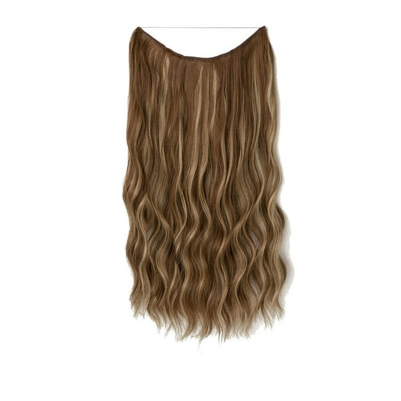 LHWEN White Wire Hair Extension Long Synthetic Clip In Wave Curly Hairpiece For Women 20 Inch Adjustable Size Transparent Headband Beauty Salon Straight Hair Fun Lace Wavy Curls Braided Hair