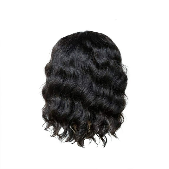 LHWEN Wig Fashion Short Curly Wig Women's Middle Part Black Water Wavy Short Curly Sleeve Beauty Salon Straight Hair Fun Lace Wavy Curls Braided Hair Synthetic Hair bohon Perfect for Party Everyday