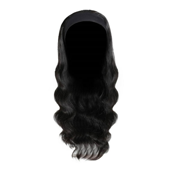 LHWEN Wig Medium Length Curl 26 Inch Large Wavelength Wig Glue Free Heat-resistant Fiber Wig Synthetic High-temperature Silk Wig Is Suitable For Fashionable Women Beauty Salon Straight