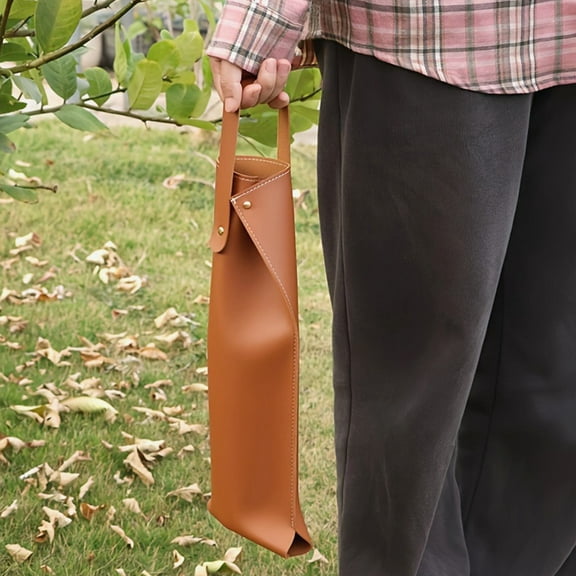 LHWEN Wine Gift Bag Reusable Leather Wine Tote Single Bottle Champagne Beer Elegant Gift Bags for Birthday Wedding Picnic Party Christmas Gifts Faux Leather and Stylish Protective Design for Wine