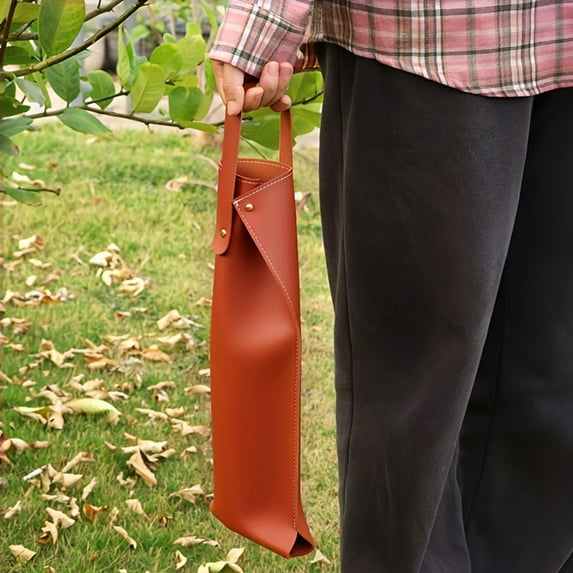 LHWEN Wine Gift Bag Reusable Leather Wine Tote Single Bottle Champagne Beer Elegant Gift Bags for Birthday Wedding Picnic Party Christmas Gifts Faux Leather and Stylish Protective Design for Wine