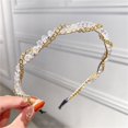 thumbnail image 1 of LHWEN Women Chained Headband Fashion Gold Silver Metal Thin Headbands Elastic Comfortable Hair Hoops Unique Design Hair Accessories for Girls Daily Wear Parties Festivals Live Broadcasts Shooting, 1 of 8