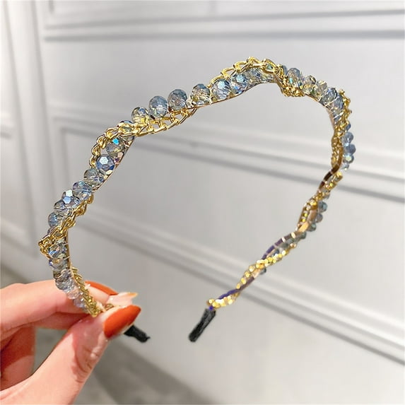 LHWEN Women Chained Headband Fashion Gold Silver Metal Thin Headbands Elastic Comfortable Hair Hoops Unique Design Hair Accessories for Girls Daily Wear Parties Festivals Live Broadcasts Shooting