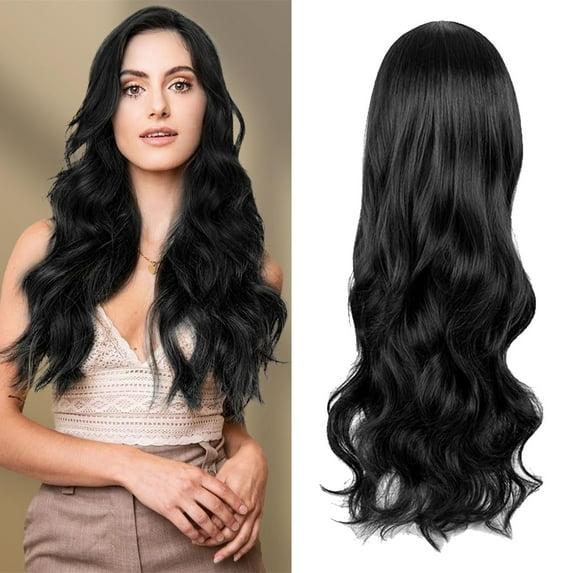 LHWEN Women's Long Blonde Curly Wig Synthetic Fiber Heat 28 Inch Adjustable Cap Natural Color for Hallowee-n Theme Party Daily Wear Soft Silky Glamorous Full Hair Size