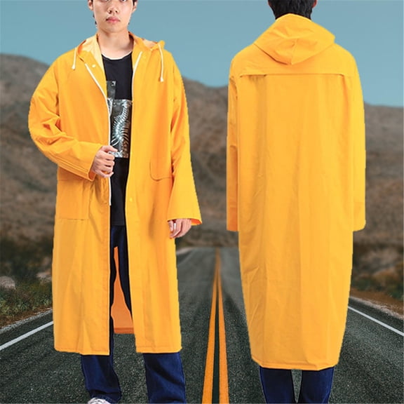 LHWEN Yellow Raincoat Portable Lightweight for Men and Women Cycling Hiking Rainstorm Prevention Reusable Single Body Rain Jacket for Outdoor Travel Concerts Fishing Sporting Events