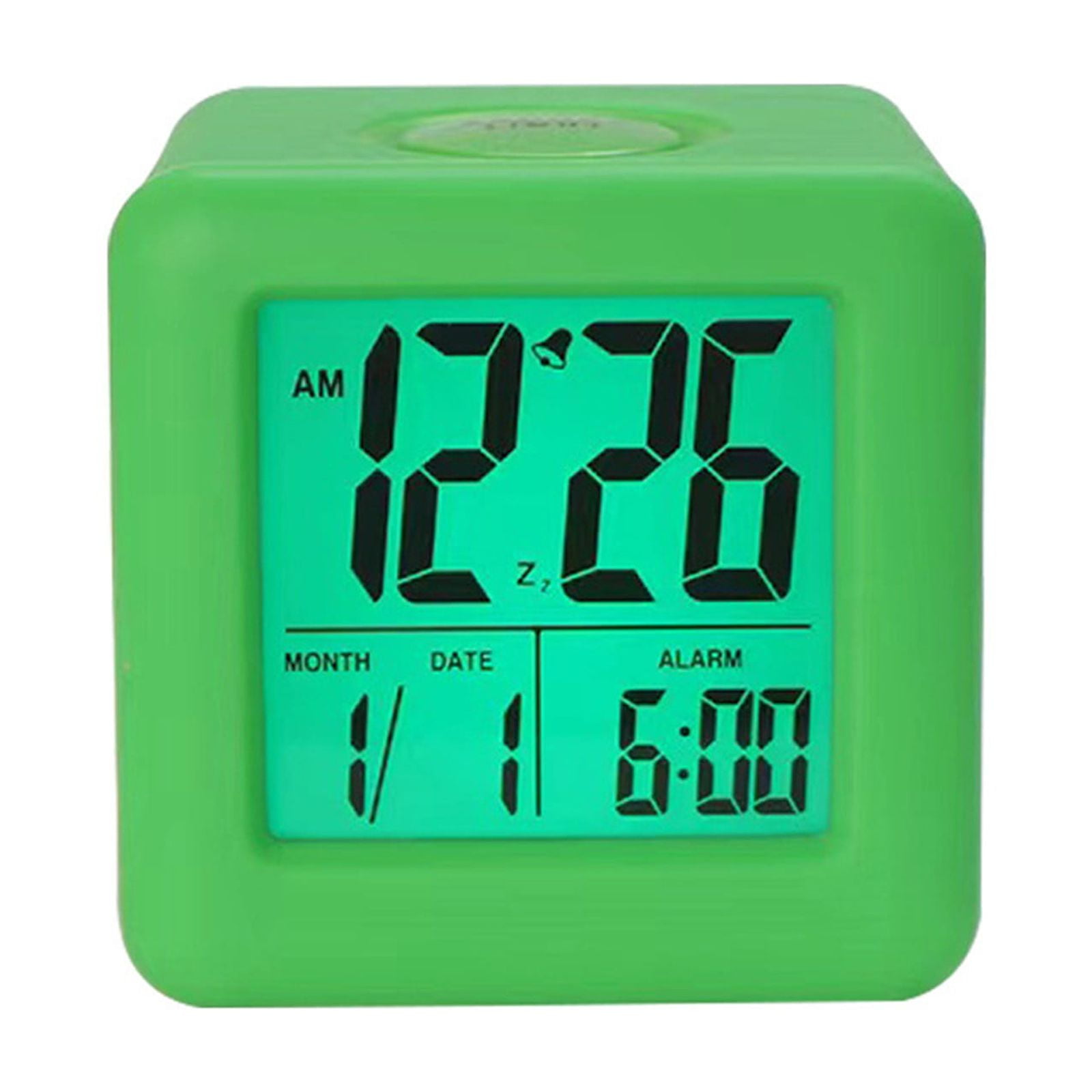 LHWGJQY Silicone Clock LCD Digital Clock Anti Slip Student Small Alarm