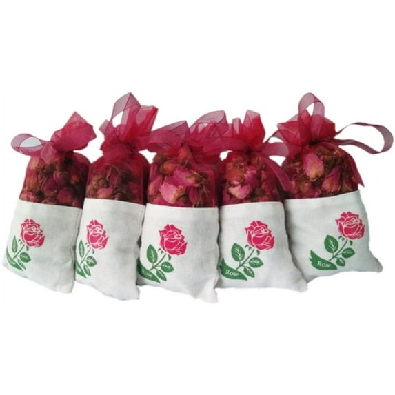 LHX 5Pcs Dried Rose Petals Sachets Bag 1.2oz - Drawers Storage Closets Accessories & Car Freshen