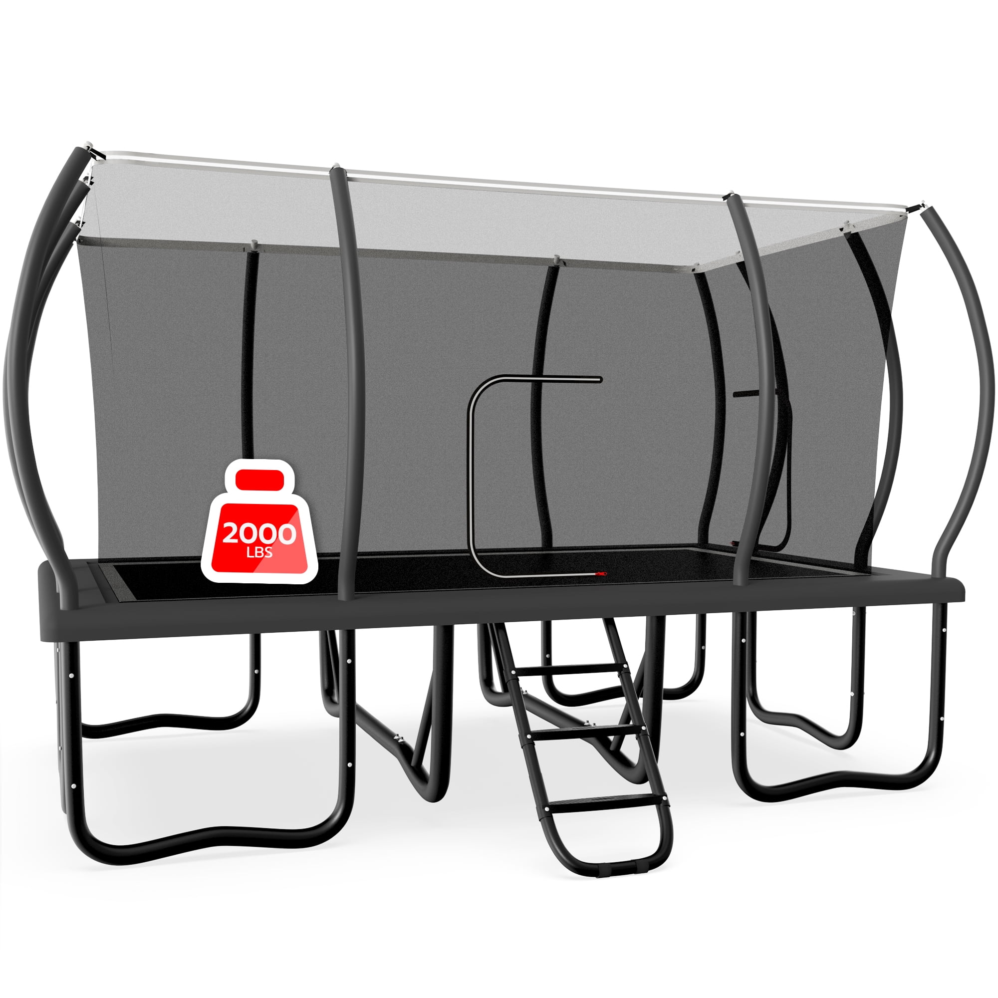 LHX Rectangle Trampoline for Kids and Adults, 10 x17ft Outdoor Rectangular Trampoline with Enclosure Net, Ladder, 2000lbs Weight Capacity, No Gap Safety Net, Heavy-Duty Large Backyard Trampolines