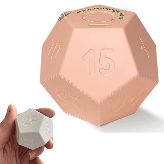 LHYXU Cube Pomodoro Timer - Flip to Start Countdown, Rechargeable Mini Productivity Timer for Study, Office, 11 Preset Times Silent/Vibration(Pink)